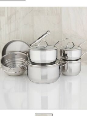 Stainless Steel 10-Piece Cookware Set - Silver